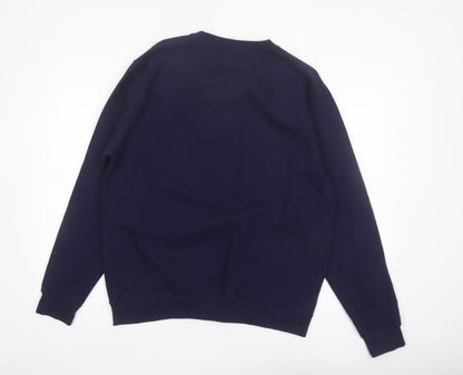 JustHoods Mens Blue Funny Graphic Pullover Sweatshirt Size L