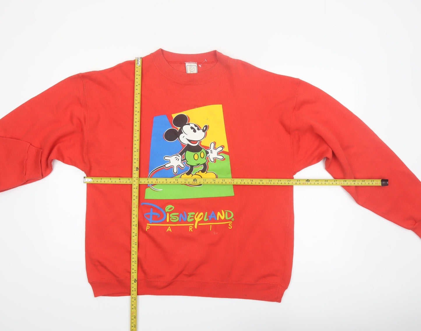 Disney Fashions Womens Red Mickey Mouse Disneyland Paris Pullover Sweatshirt S/M
