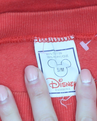 Disney Fashions Womens Red Mickey Mouse Disneyland Paris Pullover Sweatshirt S/M