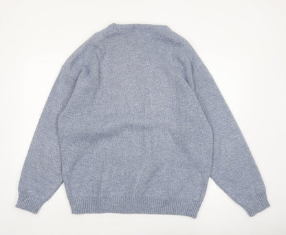 Bannockburn Men's Blue Argyle V-Neck Acrylic Jumper 2XL