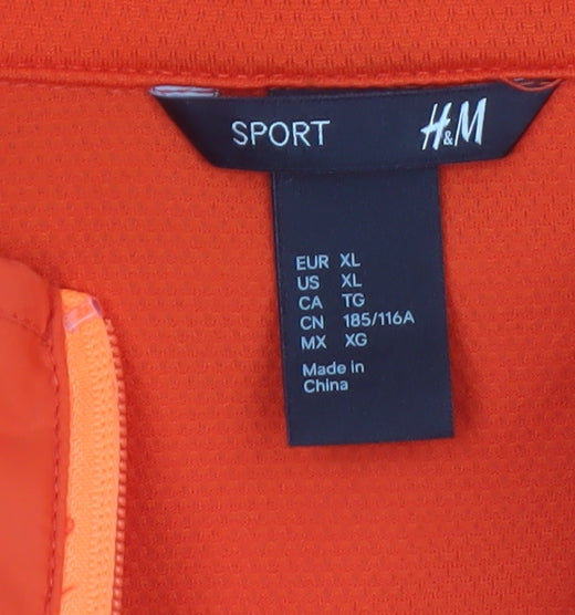 H&M Men’s Orange XL Windbreaker Lightweight Sport Jacket