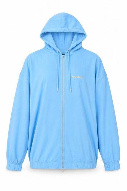 Boohoo Women's Blue Full Zip Hoodie Size M Relaxed Fit