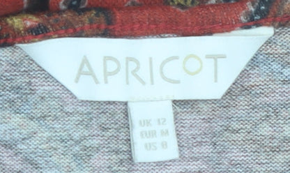 Apricot Women Red Paisley Asymmetric Long Sleeve Dress Size 12
