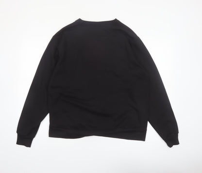 boohooMAN Men's Black Graphic Print Pullover Sweatshirt Size S