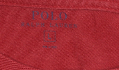 Ralph Lauren Men's Red Long Sleeve Cotton Shirt Size L