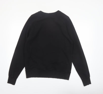 Step Up Mens Black Graphic Polar Bear Sweatshirt M - Organic Cotton Pullover