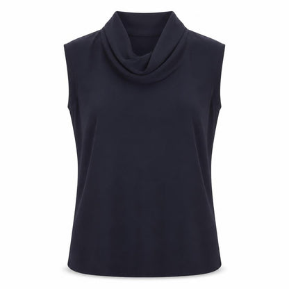 Paul Costelloe Women's Blue Sleeveless Cowl Neck Blouse UK 12