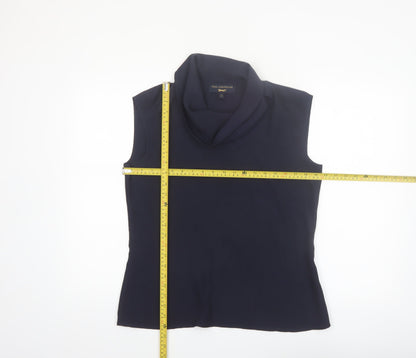 Paul Costelloe Women's Blue Sleeveless Cowl Neck Blouse UK 12