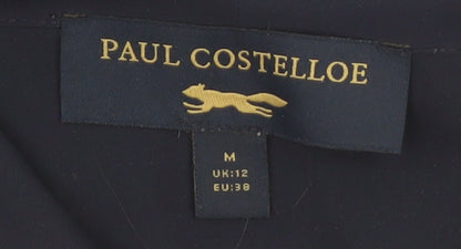 Paul Costelloe Women's Blue Sleeveless Cowl Neck Blouse UK 12