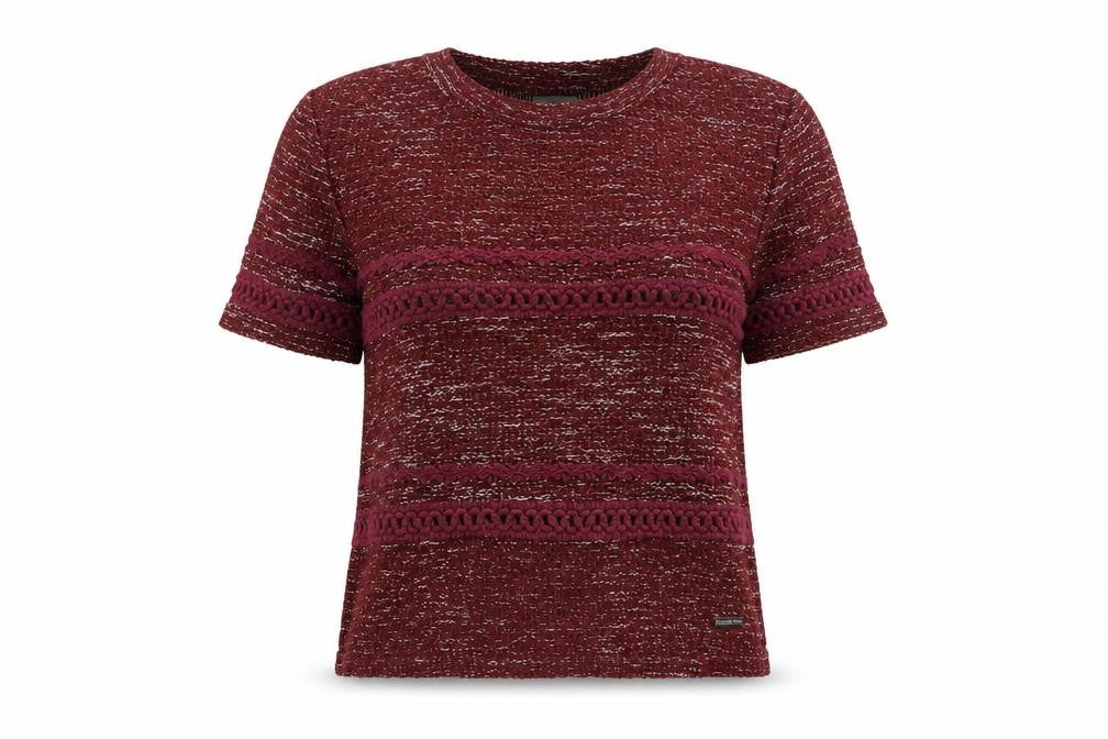 Tailor & Elbaz Women's Red Knit Short Sleeve Pullover Jumper XS