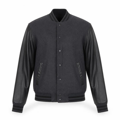 Burning Palms Men’s Black Wool Varsity Jacket Size S