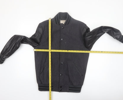 Burning Palms Men’s Black Wool Varsity Jacket Size S