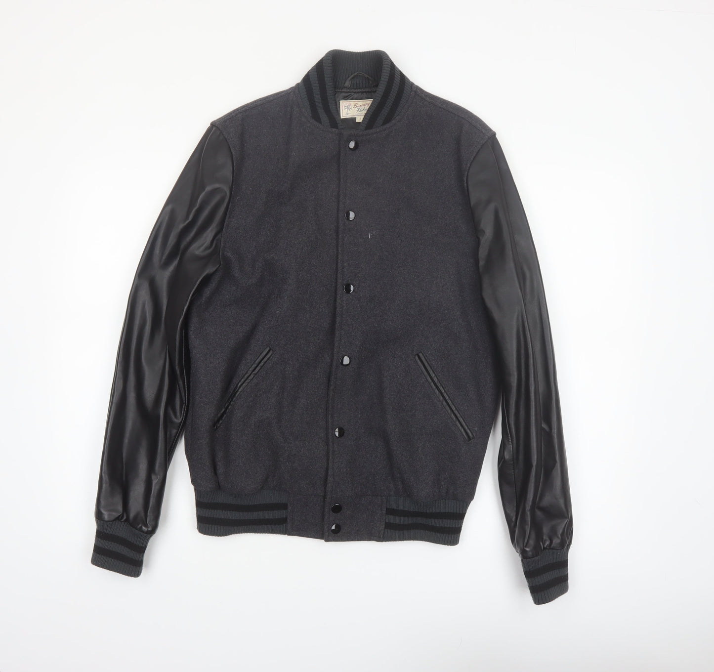 Burning Palms Men’s Black Wool Varsity Jacket Size S