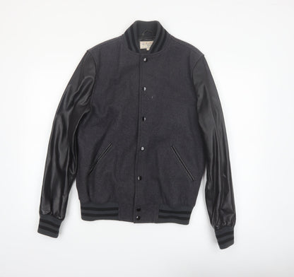 Burning Palms Men’s Black Wool Varsity Jacket Size S