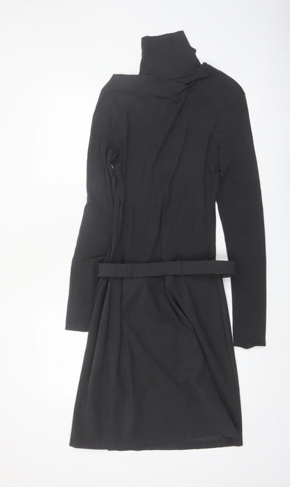 La Perla Women Black Size 12 Belted Bodycon Jersey Dress