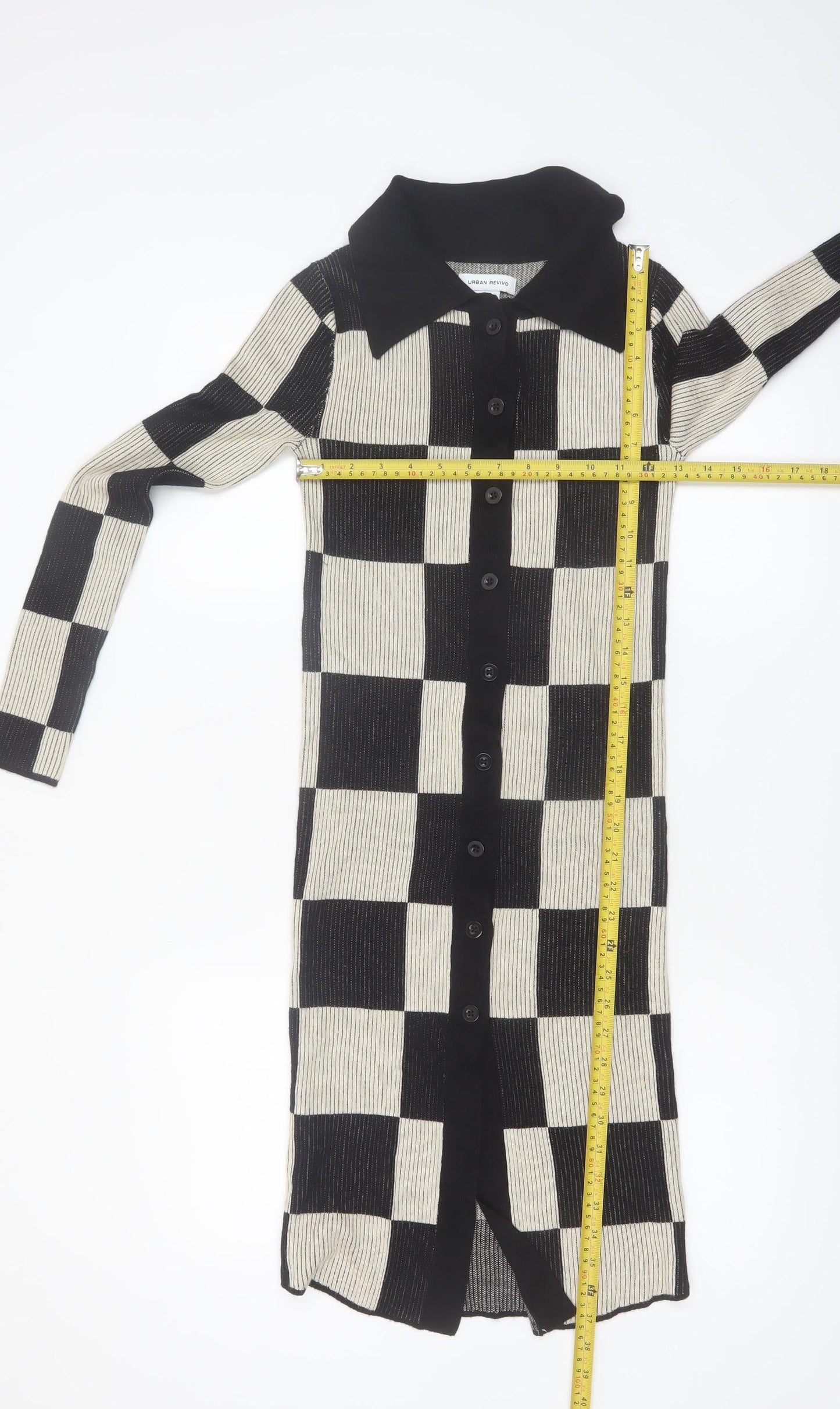 Urban Revivo Women’s Black Check Collared Shirt Dress Size 6