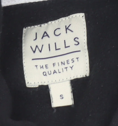Jack Wills Men's Black Pullover Hoodie S Regular Fit Logo Fleece