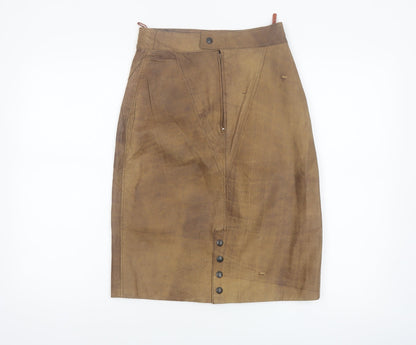 David Benjamin Womens Brown Leather Pencil Skirt Size 10 Vintage