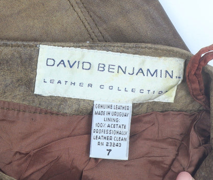 David Benjamin Womens Brown Leather Pencil Skirt Size 10 Vintage
