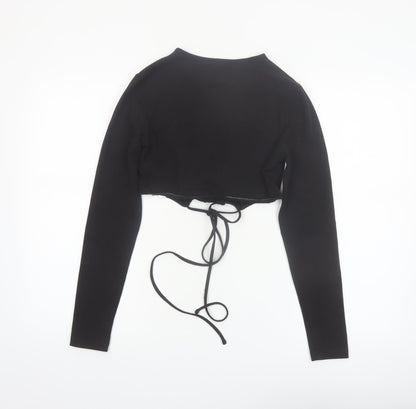 Tommy Jeans Women's Black Cropped Long Sleeve Top M