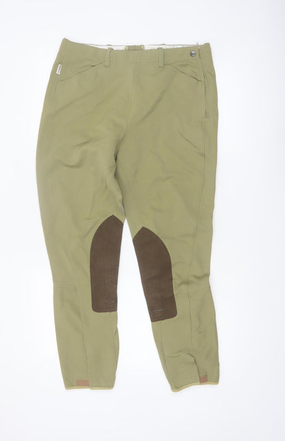 TuffRider Women’s Green Cotton Stretch Riding Jodhpurs Size 32