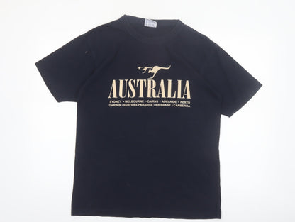Gooses T-Shirts Men Black Australia Graphic Cotton Crew Neck M