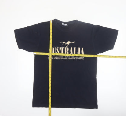 Gooses T-Shirts Men Black Australia Graphic Cotton Crew Neck M
