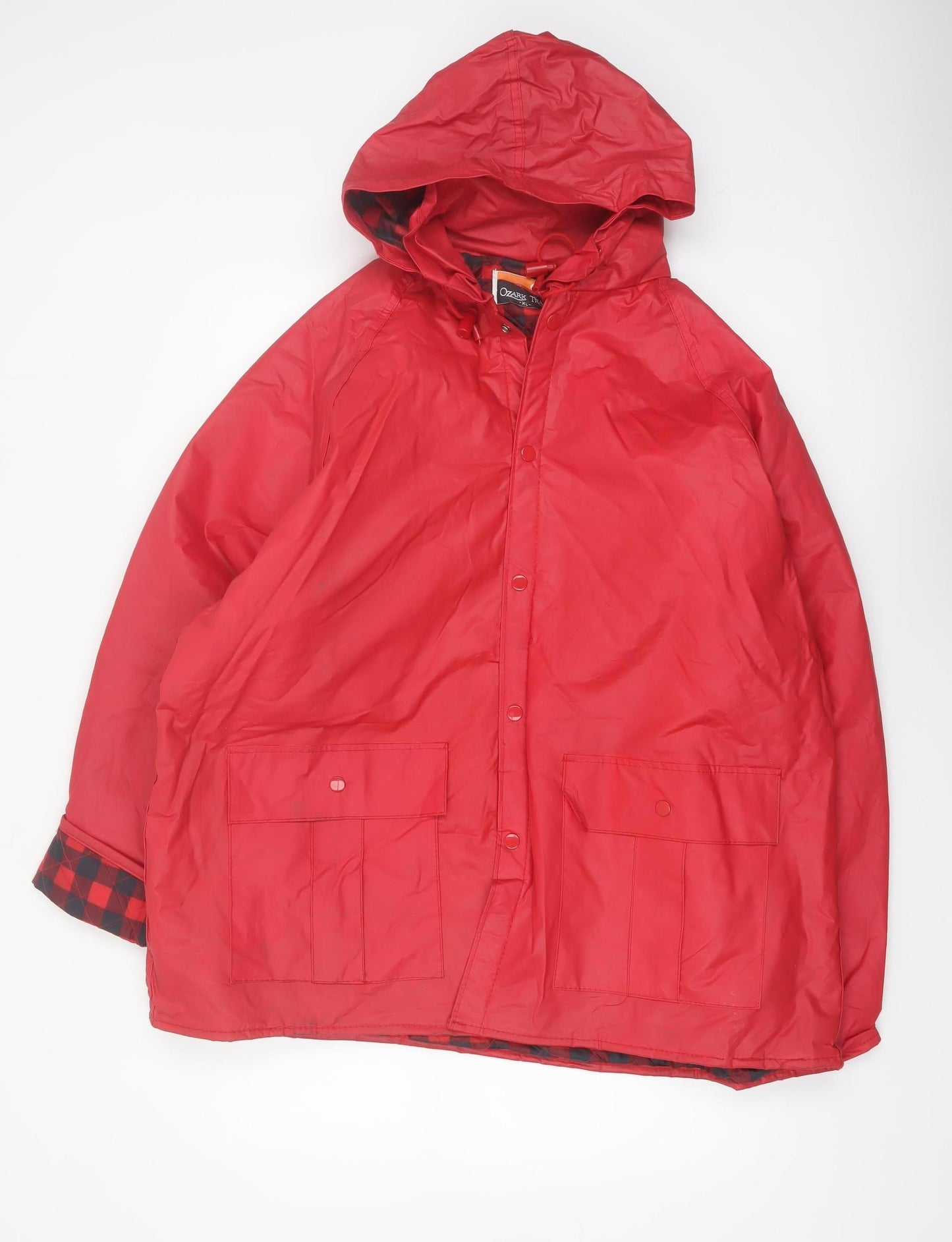 Ozark Trail Men Red XL Waterproof Hooded Rain Coat Jacket