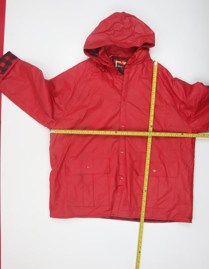 Ozark Trail Men Red XL Waterproof Hooded Rain Coat Jacket
