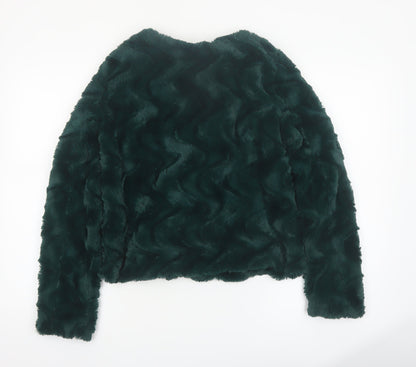 Vero Moda Women’s Green Faux Fur Short Jacket Size S