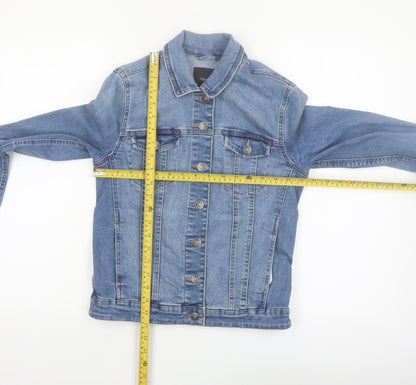 Next Women's Blue Denim Jacket Size 10 Classic Casual