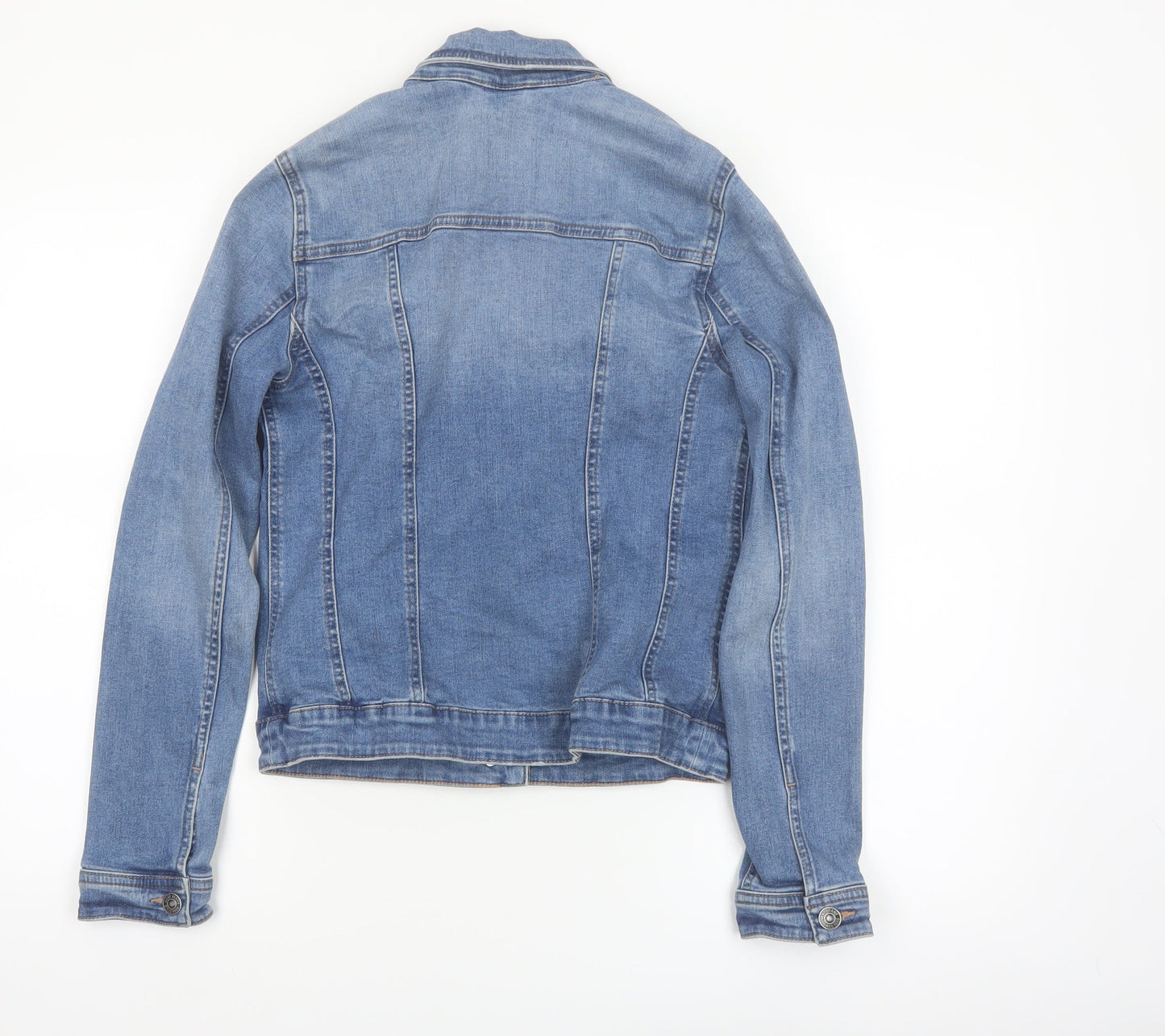 Next Women's Blue Denim Jacket Size 10 Classic Casual