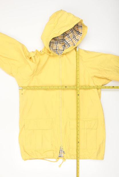 Rain-Slicks Womens Yellow Hooded Waterproof Rain Coat Jacket M