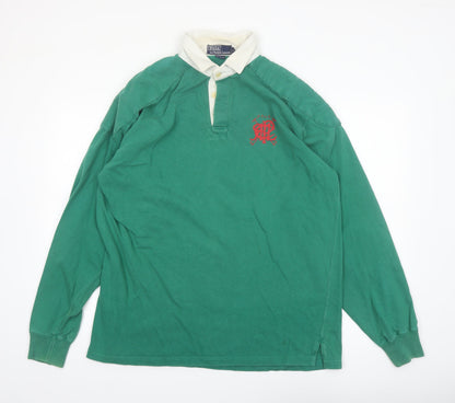 Polo Ralph Lauren Men's Green XL Long Sleeve Rugby Polo Shirt
