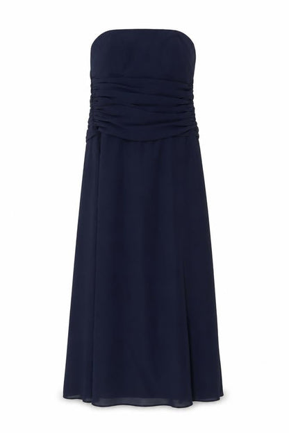 Dessy Collection Women's Blue Strapless Long Formal Dress Size 10