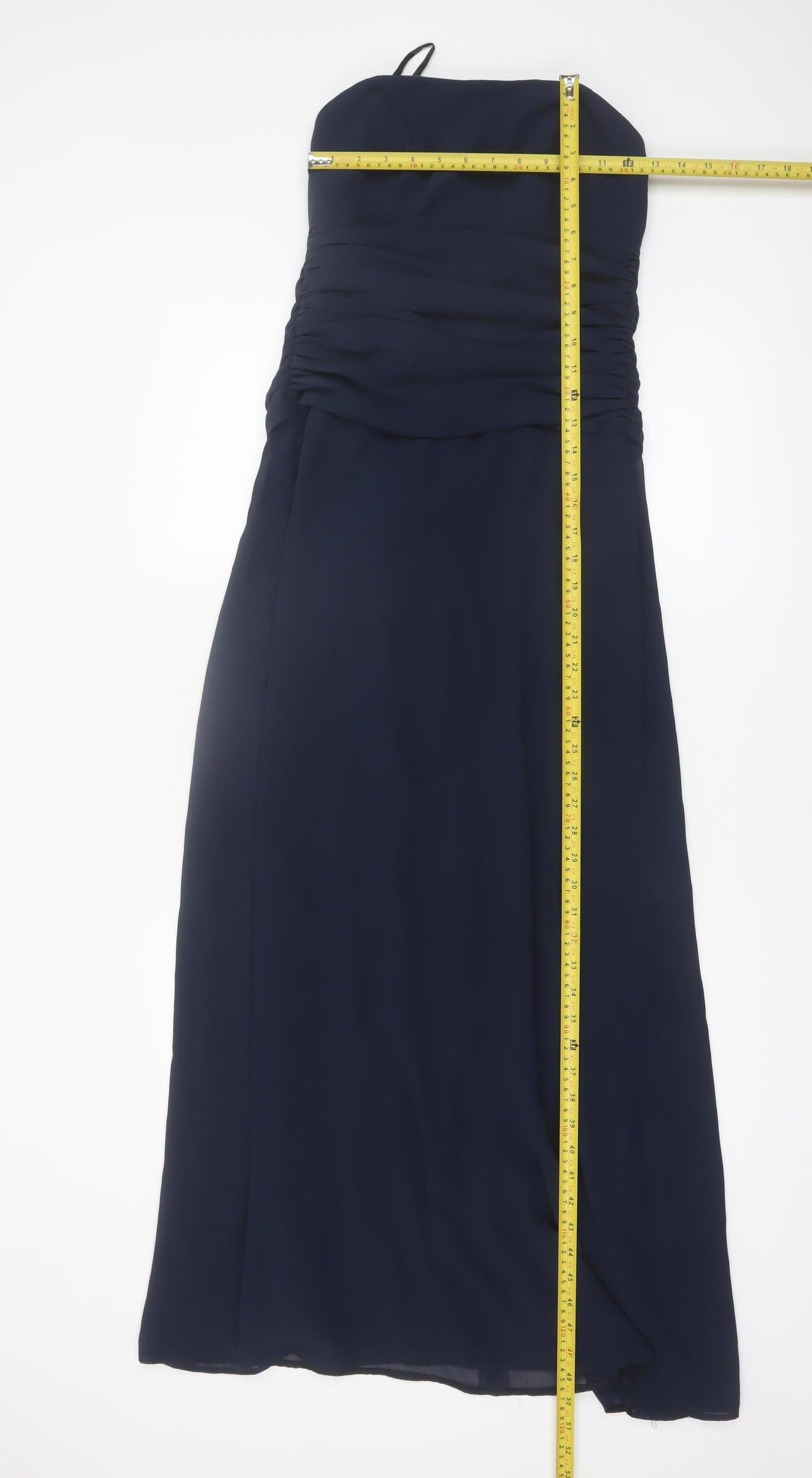 Dessy Collection Women's Blue Strapless Long Formal Dress Size 10