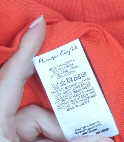 Phase Eight Women's Red Fit & Flare Sleeveless Dress UK 16