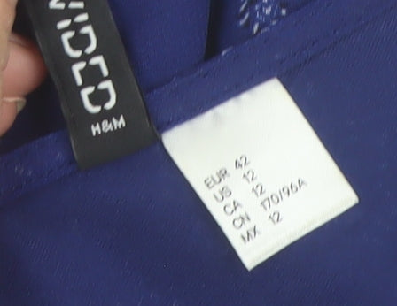 H&M Women Blue Sleeveless A-Line Short Dress Size 14