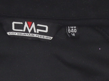 CMP Womens Black Fleece Pullover Sweatshirt M Rhinestone 1/4 Zip