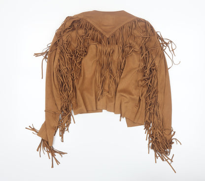 Atmosphere Women’s Brown Fringe Faux Suede Western Jacket Size 6