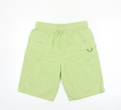 ASOS Men’s Green Cargo Shorts Size 32 Regular Fit Elastic Waist