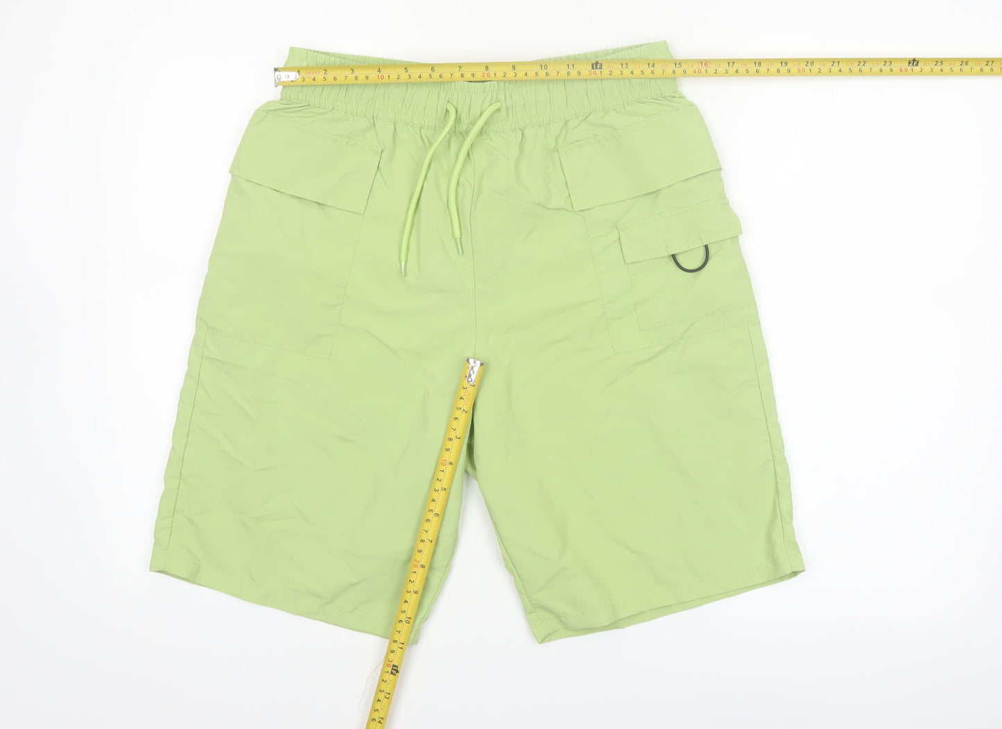 ASOS Men’s Green Cargo Shorts Size 32 Regular Fit Elastic Waist