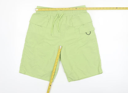 ASOS Men’s Green Cargo Shorts Size 32 Regular Fit Elastic Waist