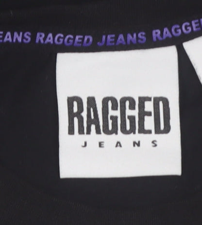 Ragged Jeans Men's Black XS Long Sleeve Graphic Cotton Top