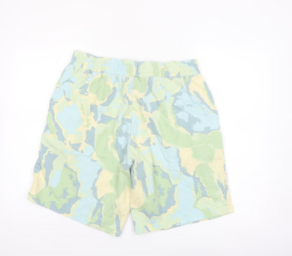 Monki Men's Multicoloured Sweat Shorts L Camouflage Cotton