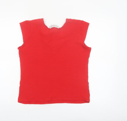 Carla d'Angeli Women Red V-Neck Sleeveless Stretch Blouse Size 16
