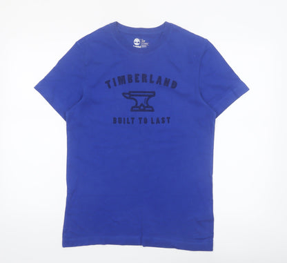 Timberland Men's Blue Regular Fit Cotton Graphic T-Shirt S
