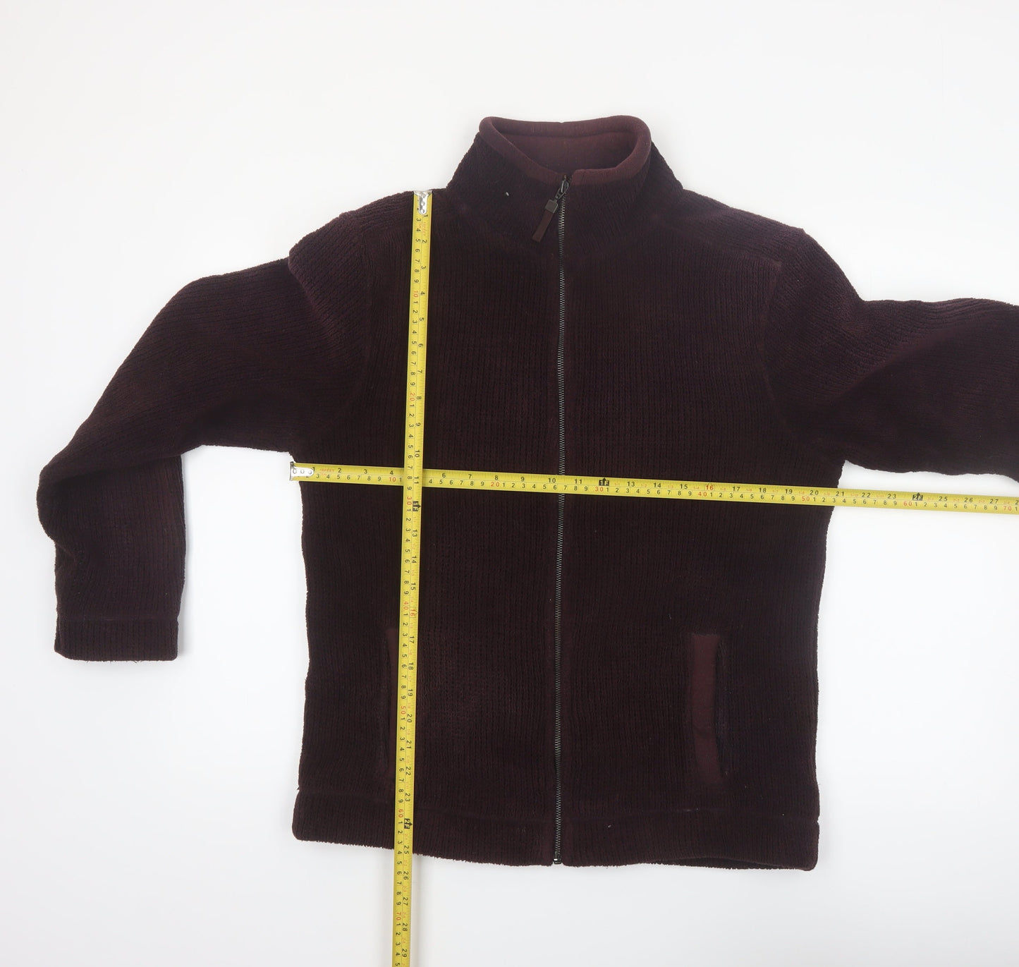 Marks and Spencer Men's Purple Fleece Full Zip Jacket Size S