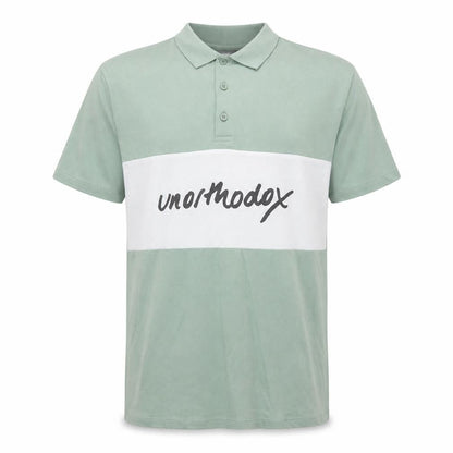 ASOS Men’s Green & White Colourblock Polo Shirt Size M 100% Cotton