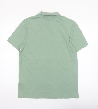 ASOS Men’s Green & White Colourblock Polo Shirt Size M 100% Cotton